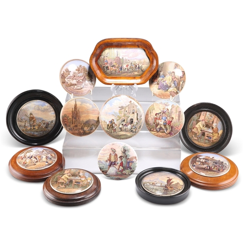 60 - A COLLECTION OF THIRTEEN POT LIDS, including 'Albert Memorial', 'Hide and Seek', 'The Wolf and the L... 