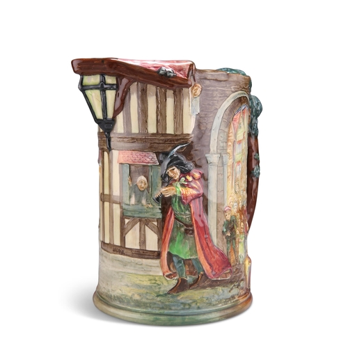 97 - A LARGE LIMITED EDITION ROYAL DOULTON 'THE PIED PIPER' JUG, 258/600, designed by Charles Noke and Ha... 