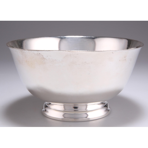 1020 - AN AMERICAN STERLING SILVER 'PAUL REVERE' BOWL by J.E. Caldwell & Co, plain circular form with a... 