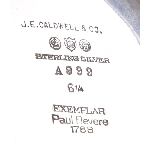 1020 - AN AMERICAN STERLING SILVER 'PAUL REVERE' BOWL by J.E. Caldwell & Co, plain circular form with a... 