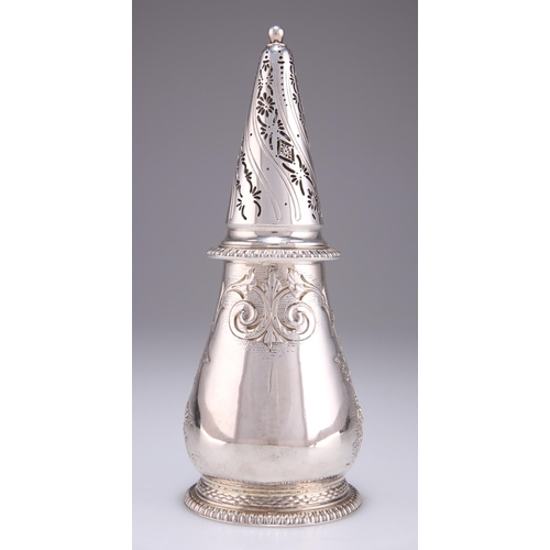 1026 - AN AMERICAN STERLING SILVER CASTER by Tiffany & Co, Edward C. Moore period, the screw-off conica... 