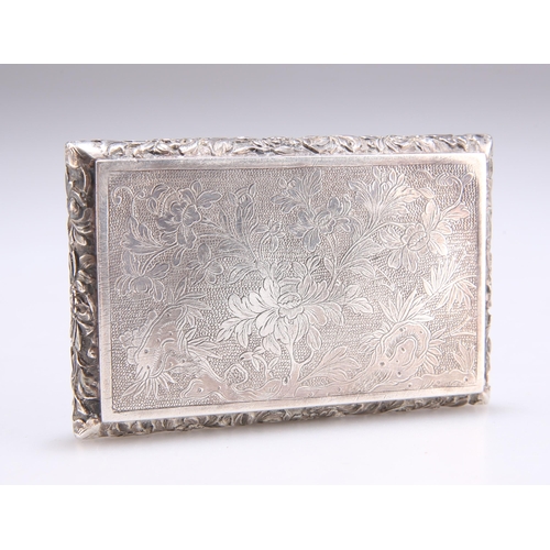 1035 - A MID-19TH CENTURY CHINESE SILVER SNUFF BOX retailed by Wang Hing & Co, artisan workshop of Quan... 