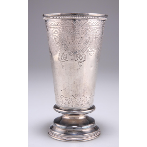 1040 - A 19TH CENTURY RUSSIAN SILVER BEAKER assay master Anatoly Apollonovich Artsybashev, Moscow 1890, the... 