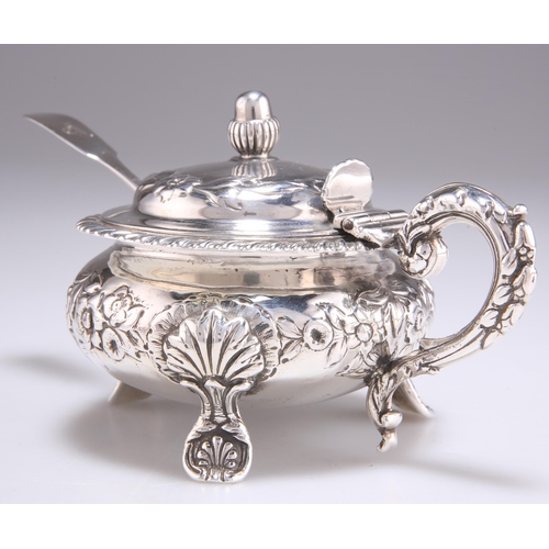 1097 - A WILLIAM IV SILVER MUSTARD POT by Richard Pearce & George Burrows, London 1834, of squat circul... 