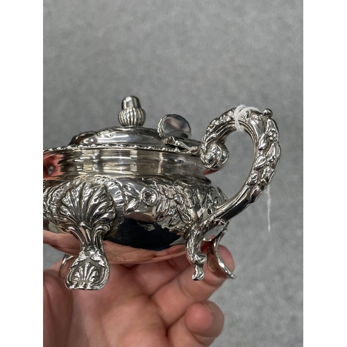 1097 - A WILLIAM IV SILVER MUSTARD POT by Richard Pearce & George Burrows, London 1834, of squat circul... 