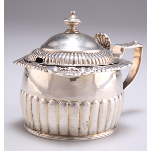 1102 - A GEORGE III SILVER MUSTARD POT by Rebecca Emes & Edward Barnard I, London 1814, circular, with ... 