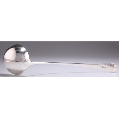 1148 - A GEORGE III SILVER SOUP LADLE by George Wintle, London 1799, Old English pattern. 34.3cm long, 5.1 ... 