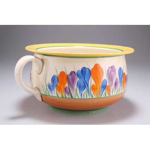 114 - A CLARICE CLIFF BIZARRE CROCUS PATTERN CHAMBER POT Newport pottery and Wilkinson Ltd Honeyglaze back... 