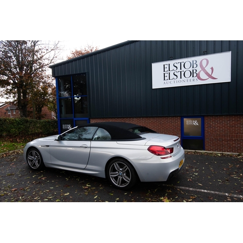 2 - A BMW 6-SERIES CONVERTIBLE CAR, 640i 2011 registration, silver, automatic transmission, 3 litre (297... 