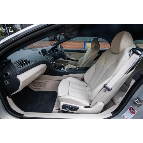 2 - A BMW 6-SERIES CONVERTIBLE CAR, 640i 2011 registration, silver, automatic transmission, 3 litre (297... 