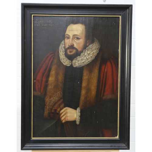 2002 - EARLY 17TH CENTURY ENGLISH SCHOOL PORTRAIT OF A GENTLEMAN Inscribed and dated 1617, sitters age give... 