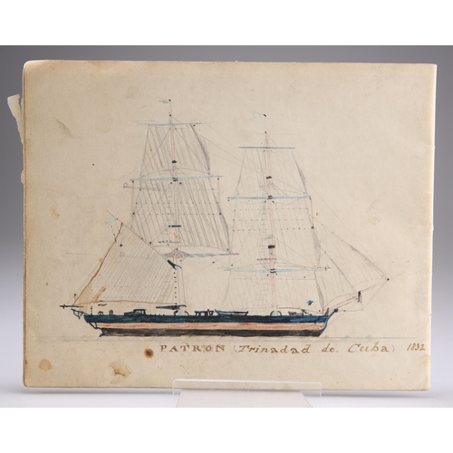 2021 - AMERICAN SCHOOL (19TH CENTURY) A RARE SKETCH BOOK OF DRAWINGS OF SHIPS, EARLY US NAVY AND SHIPPING V... 