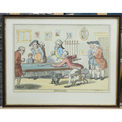 2058 - AFTER HENRY WILLIAM BUNBURY (1750-1811) BILLIARDS AND PATIENCE IN A PUNT Etchings(24.5cm x 35cm)Qty:... 