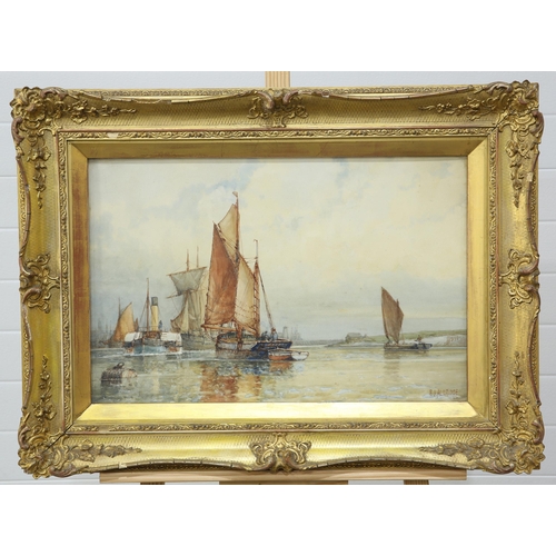 2067 - FREDERICK JAMES ALDRIDGE (1850-1933) PAIR OF VIEWS OF FISHING VESSELS IN AN ESTUARY Both signed
Wate... 