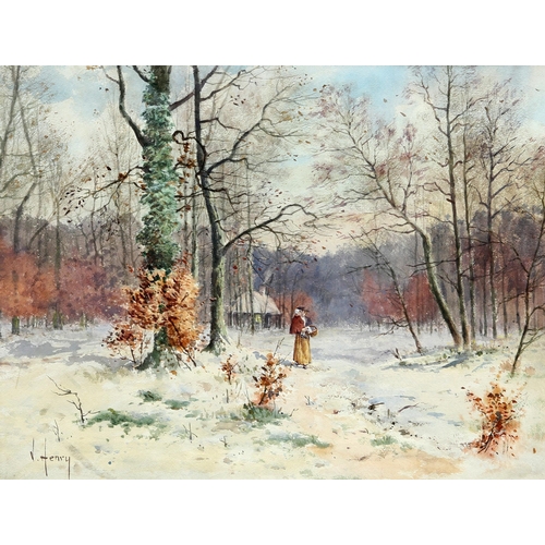 2071 - J HENRY (19TH/20TH CENTURY) MOTHER AND CHILD WALKING THROUGH WOODS Signed
Watercolour(35cm x 46cm)... 