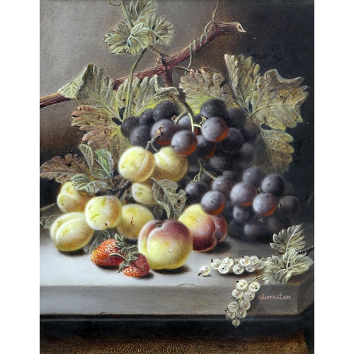 2082 - OLIVER CLARE (1853-1927) A PAIR OF STILL LIFES OF FRUIT Both signed
Oil on board(34cm x 27cm)Qty: (2... 