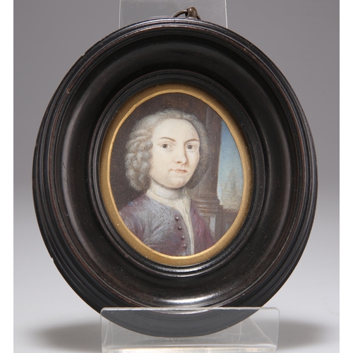 2096 - 18TH CENTURY BRITISH SCHOOL PORTRAIT MINIATURE OF MAJOR RICHARD STEVENSON, DEPUTY GOVERNER OF THE IS... 