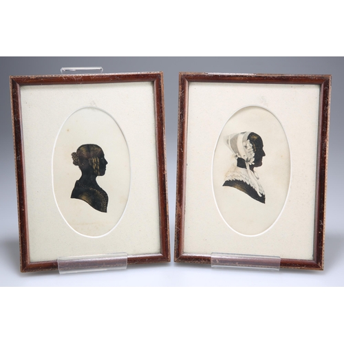 2108 - JOHN N DUCK (19TH CENTURY ENGLISH SCHOOL) TWO PORTRAIT SILHOUETTES, ONE TITLED 