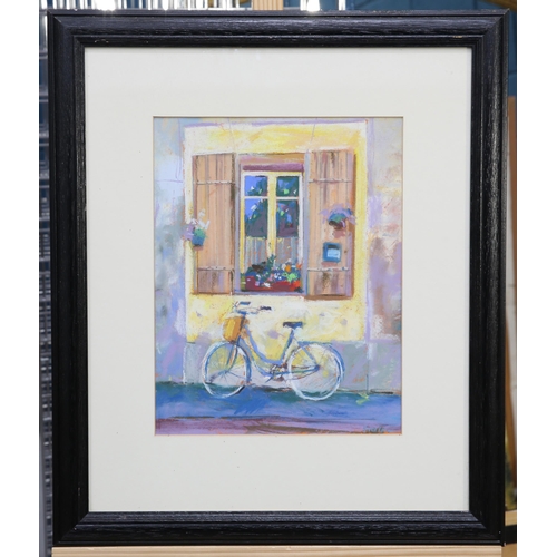 2126 - ‡ JOHN HOLT (BORN 1949) THE BICYCLE Signed
Pastel
 (37cm x 29cm)