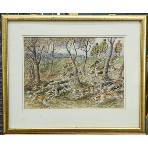 2138 - GEORGE ANDERSON SHORT (1856-1945) FOX HUNT Signed and dated (19)43
Pencil and watercolour(26.5cm x 3... 