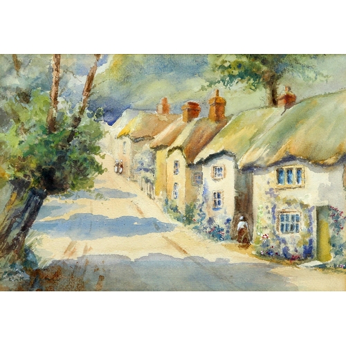 2142 - ‡ ARTHUR SPOONER NSA VPNSA RBA (1873-1962) A SUNNY VILLAGE STREET Signed
watercolour(16.5cm x 24cm)... 