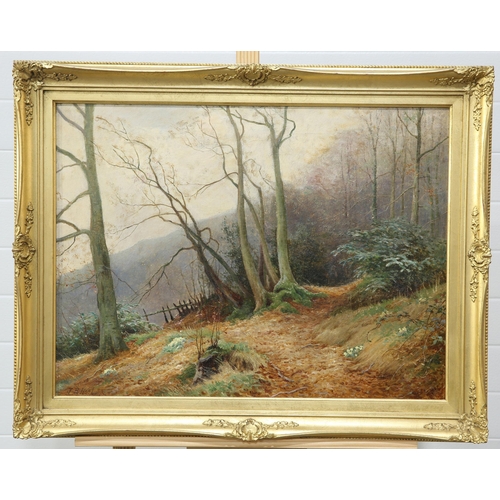 2145 - JOHN BATES NOEL (1870-1927) UNDER THE MALVERN HILLS Signed and inscribed verso
Oil on canvas(46cm x ... 