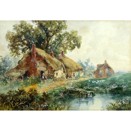 2149 - W HARFORD (19TH CENTURY) A COTTAGE BY A POND Signed and dated 1871(18cm x 25.5cm)