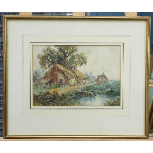 2149 - W HARFORD (19TH CENTURY) A COTTAGE BY A POND Signed and dated 1871(18cm x 25.5cm)