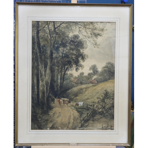 2152 - AFTER DAVID COX OWS (1783-1859) CATTLE ON A COUNTRY PATH Watercolour
Wax seals verso(68cm x 52cm)... 