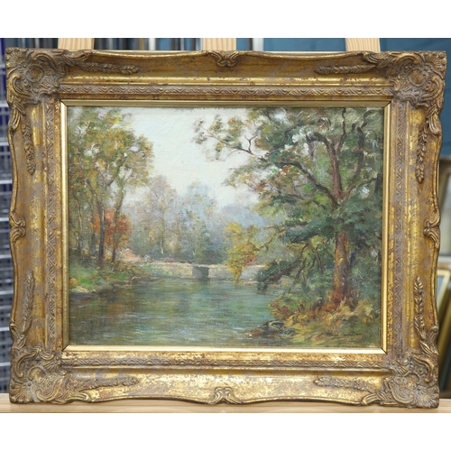 2164 - ALEXANDER J RUMMLER (AMERICAN 1867-1959) GOOD WIVES RIVER Signed and labelled verso
Oil on canvas la... 