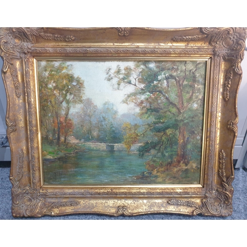 2164 - ALEXANDER J RUMMLER (AMERICAN 1867-1959) GOOD WIVES RIVER Signed and labelled verso
Oil on canvas la... 