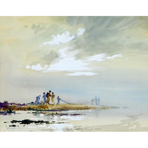 2166 - ‡ ROBERT LESLIE HOWEY (1900-1981) PAIR OF BEACH VIEWS Signed
Watercolour
 (22cm x 28cm)Qty: (2)... 