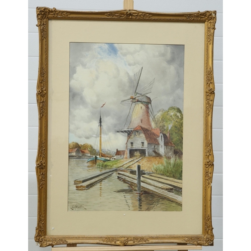 2170 - LOUIS VAN STAATEN (1836-1909) THE WINDMILL BOAT HOUSE Signed
Watercolour(59cm x 40cm)... 