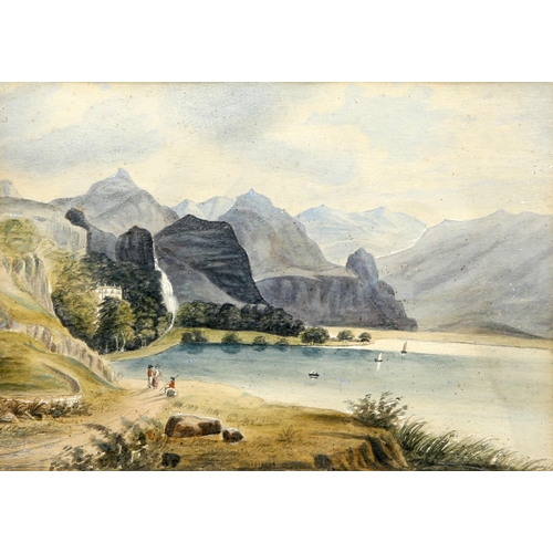 2174 - 19TH CENTURY ENGLISH SCHOOL LAKESIDE VIEW, POSSIBLY COLONIAL Watercolour(18.5cm x 26cm)... 