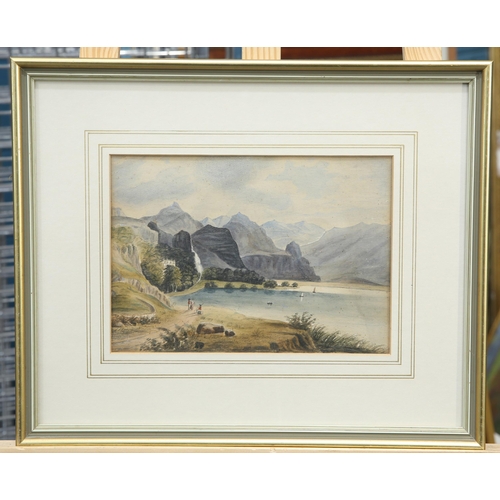 2174 - 19TH CENTURY ENGLISH SCHOOL LAKESIDE VIEW, POSSIBLY COLONIAL Watercolour(18.5cm x 26cm)... 