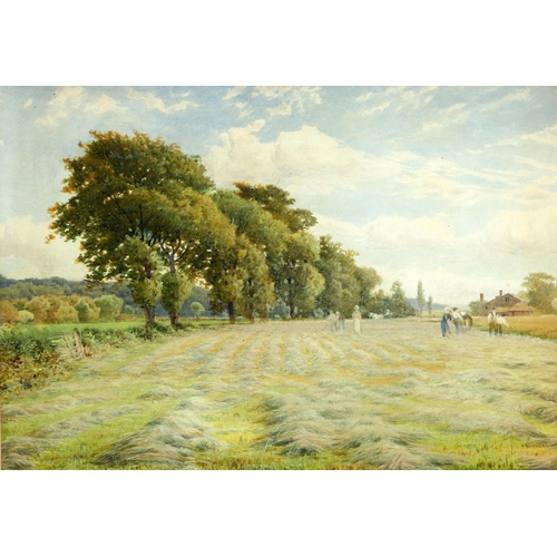 2182 - PETER GHENT (1857-1911) HAYMAKING Watercolour