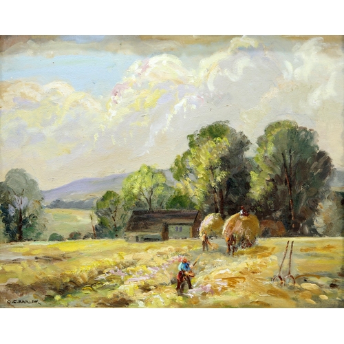 2183 - ‡ GORDON CLIFFORD BARLOW (BRITISH 1913-2004) HARVEST Signed
Oil on board(40cm x 50cm)... 