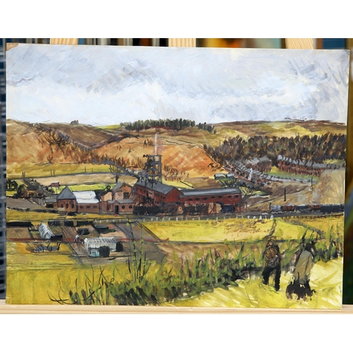 2195 - ‡ KENNETH GRIBBLE (1925-1995) NORTHERN INDUSTRIAL PLANT Inscribed verso
Oil on paper laid to board, ... 