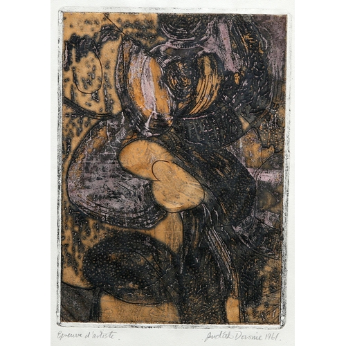 2197 - ‡ JUDITH DOWNIE (BORN 1936) ABSTRACT Signed and dated 1961
Etching
 (19cm x 14cm)... 