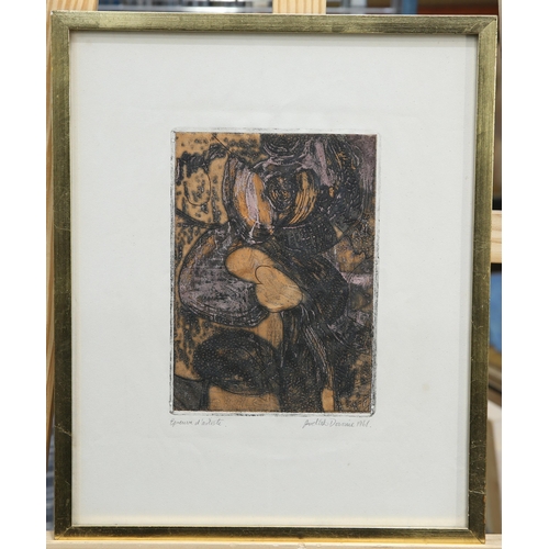 2197 - ‡ JUDITH DOWNIE (BORN 1936) ABSTRACT Signed and dated 1961
Etching
 (19cm x 14cm)... 