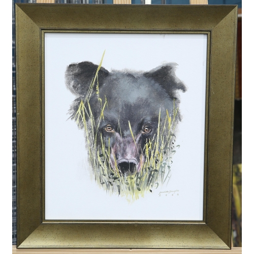 2220 - ‡ DAVID DOUGLAS (CONTEMPORARY) A BEAR THROUGH THE GRASS Signed and dated 2006
Oil on canvas(37cm x 3... 