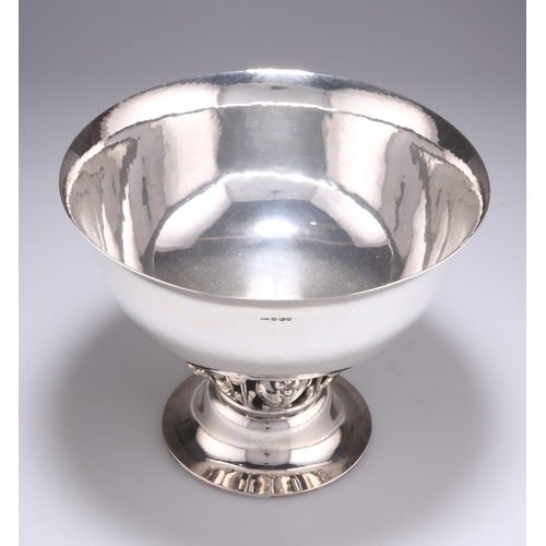 1040 - GEORG JENSEN: A DANISH STERLING SILVER PEDESTAL BOWL by Georg Jensen, no. 197A, import marks, Georg ... 