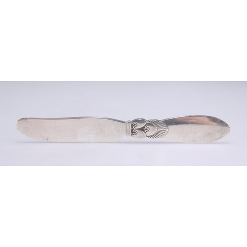 1049 - GEORG JENSEN: A DANISH STERLING SILVER CACTUS PATTERN BUTTER KNIFE by Georg Jensen, 1933-1944 mark, ... 