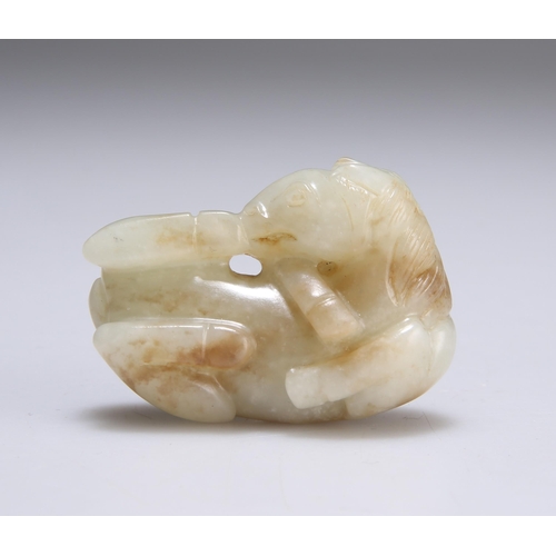 151 - A CHINESE JADE CARVING depicting a horse. 4.8cm long