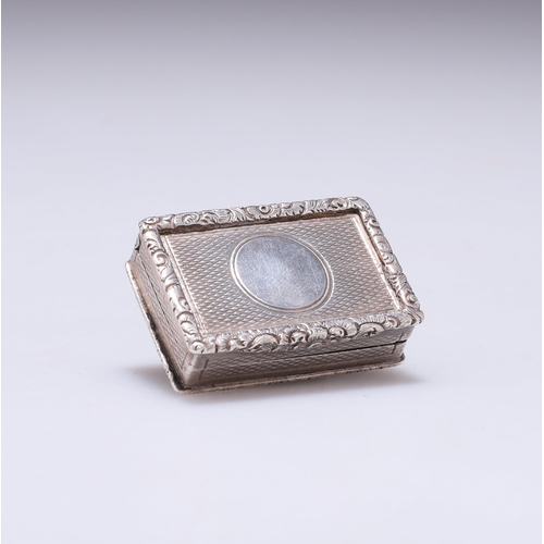 242 - A GEORGE III STYLE SILVER VINAIGRETTE by George Unite & Sons, Birmingham 1898, rectangular, the ... 