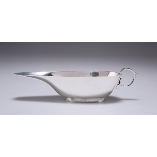 244 - AN EDWARD VIII SILVER PAP BOAT by S Blanckensee & Son Ltd, Birmingham 1936, with ring handle, ra... 