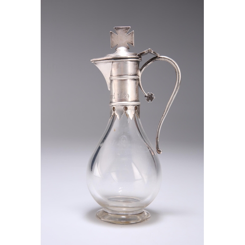 267 - A VICTORIAN SILVER-MOUNTED COMMUNION FLAGON by Michael Buckley & Arthur Thomson, London 1888, wi... 