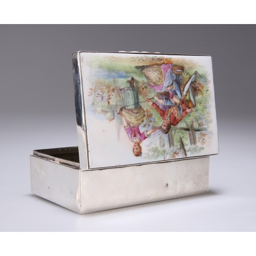 272 - AN EDWARDIAN SILVER AND ENAMEL JEWELLERY BOX by Joseph Cook & Son, Birmingham, possibly 1907, re... 