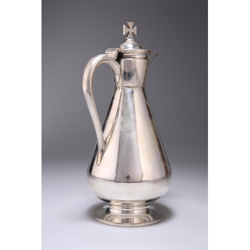 273 - A VICTORIAN SILVER COMMUNION FLAGON indistinct overstruck maker's mark, London 1879, retailed by Lam... 