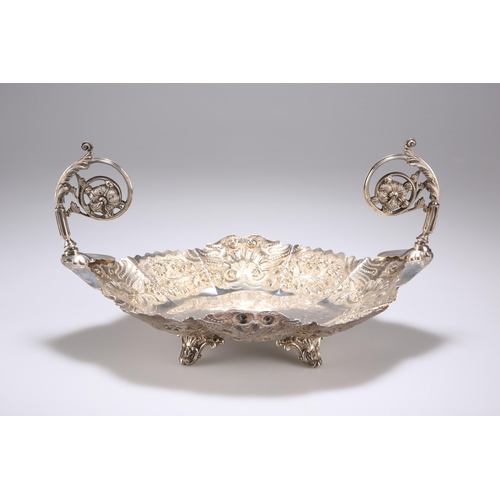 298 - A VICTORIAN SUITE OF THREE SILVER-GILT TABLE DISHES by Richard Martin & Ebenezer Hall, Sheffield... 